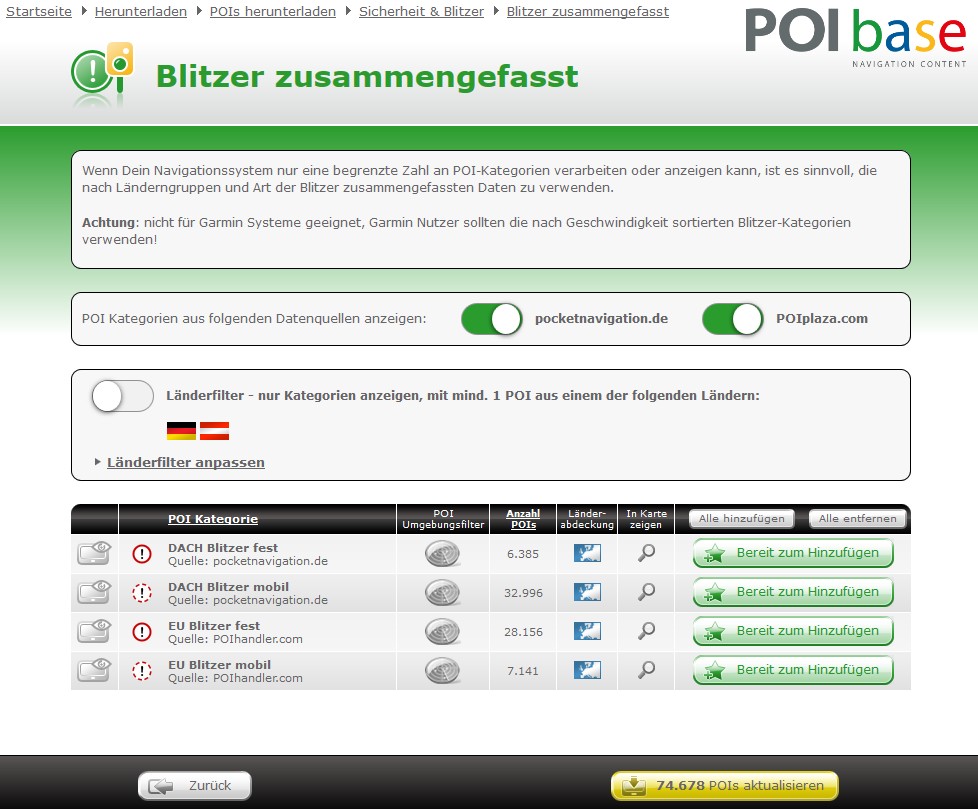 Blitzerwarner Download Paket passend für VW Discover Media & Pro, € 26,-  (5020 Salzburg) - willhaben